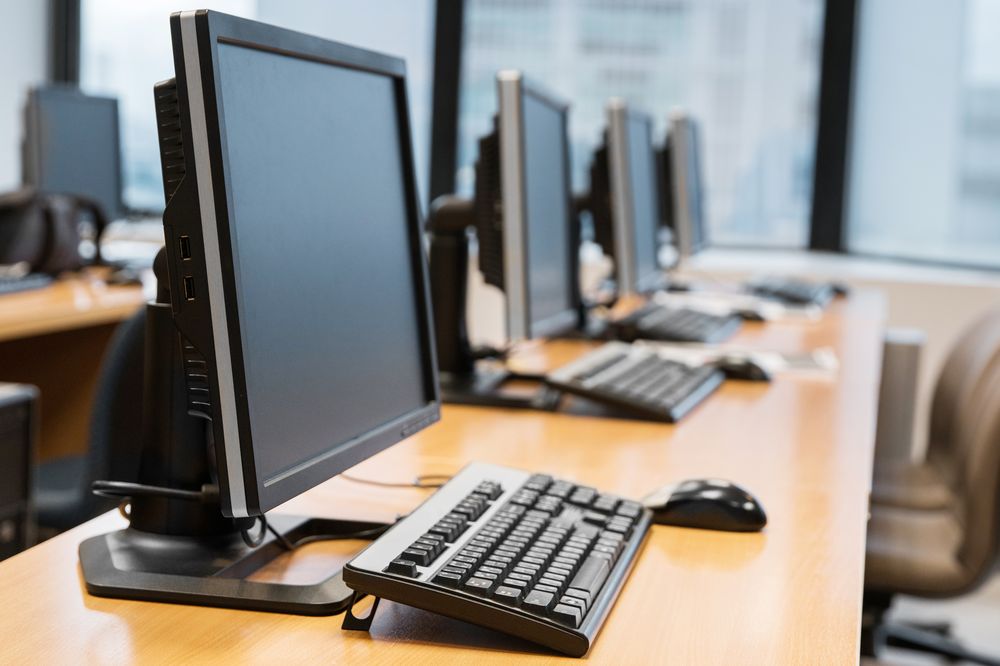Workstations in a school office